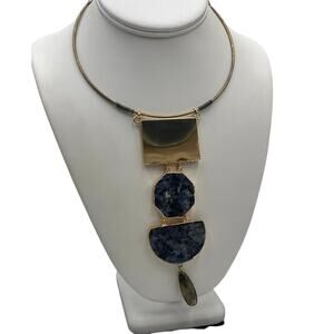 Nakamol Geometric Elegant Natural Hanging Stone Pendant Collar Bib Necklace‎